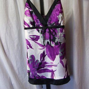 Tempted Hearts Sexy Satin Chemise Nightgown Purple Berry Size L